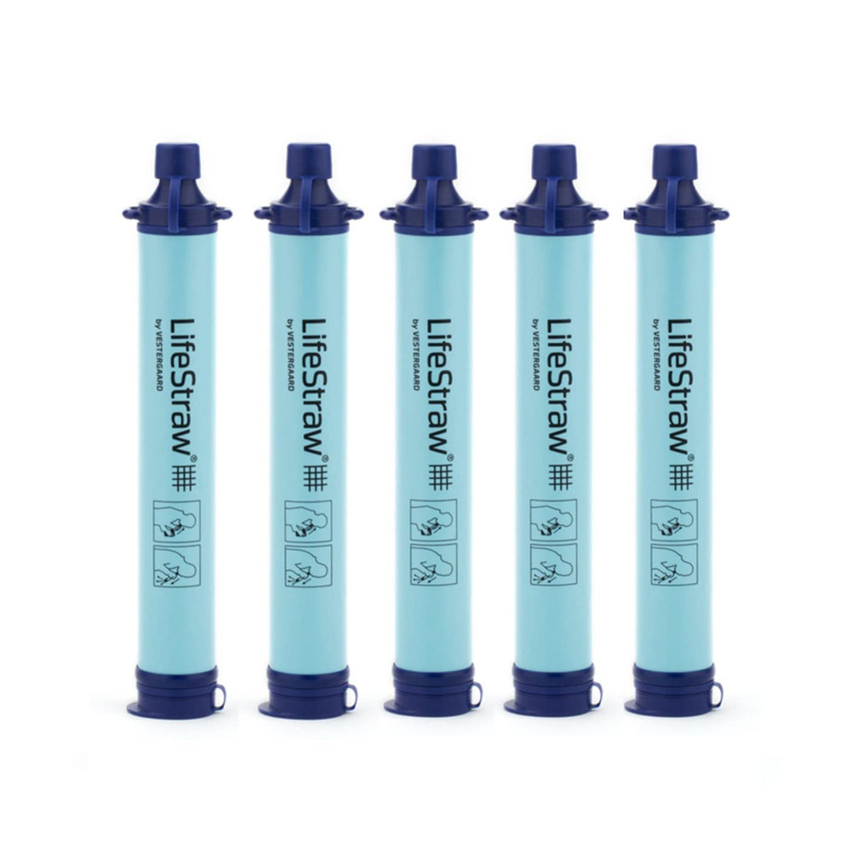 LifeStraw Personal Water Filter for Hiking, Travel and Emergency, Blue, 1PK