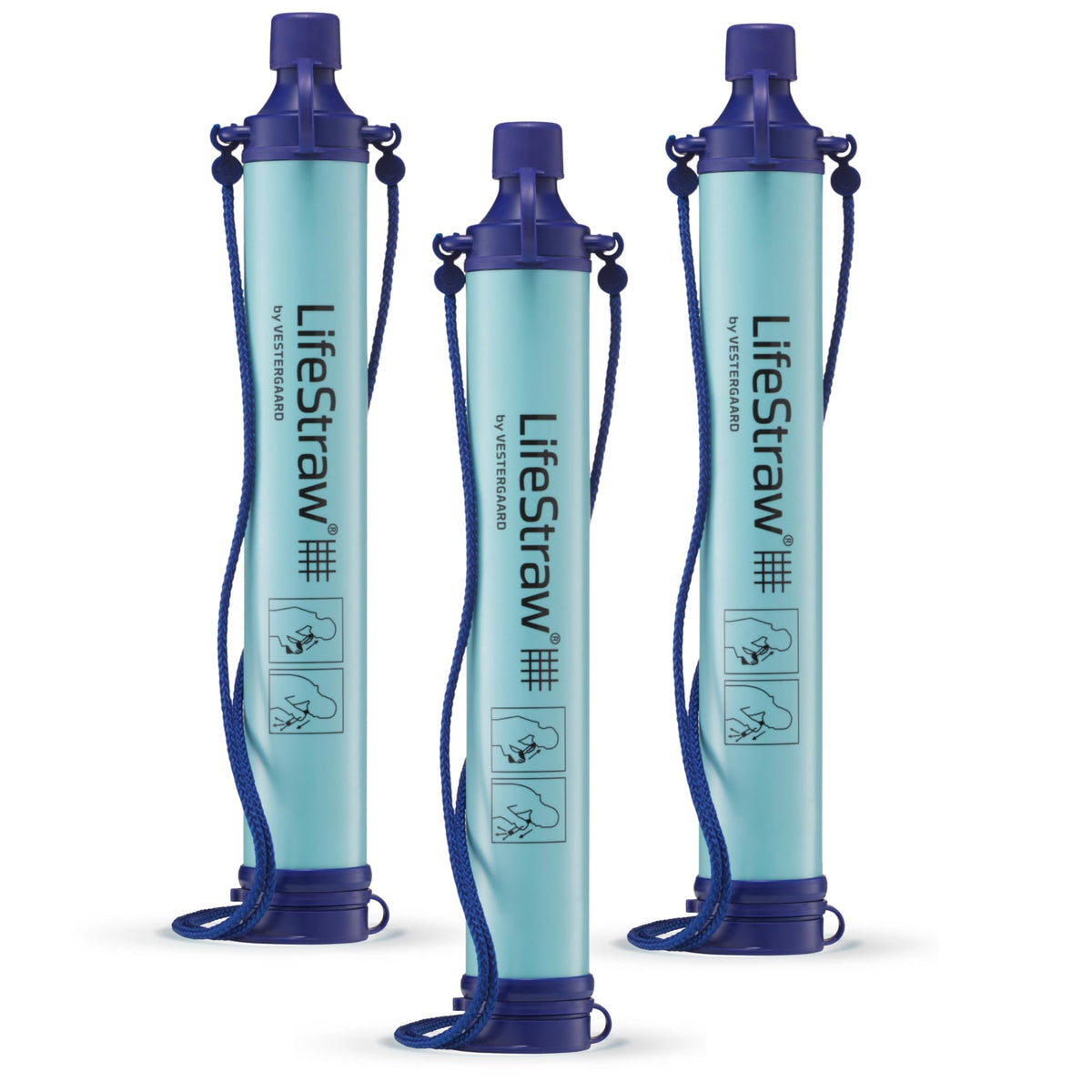 LifeStraw Personal Water Filter for Hiking, Travel and Emergency, Blue, 1PK