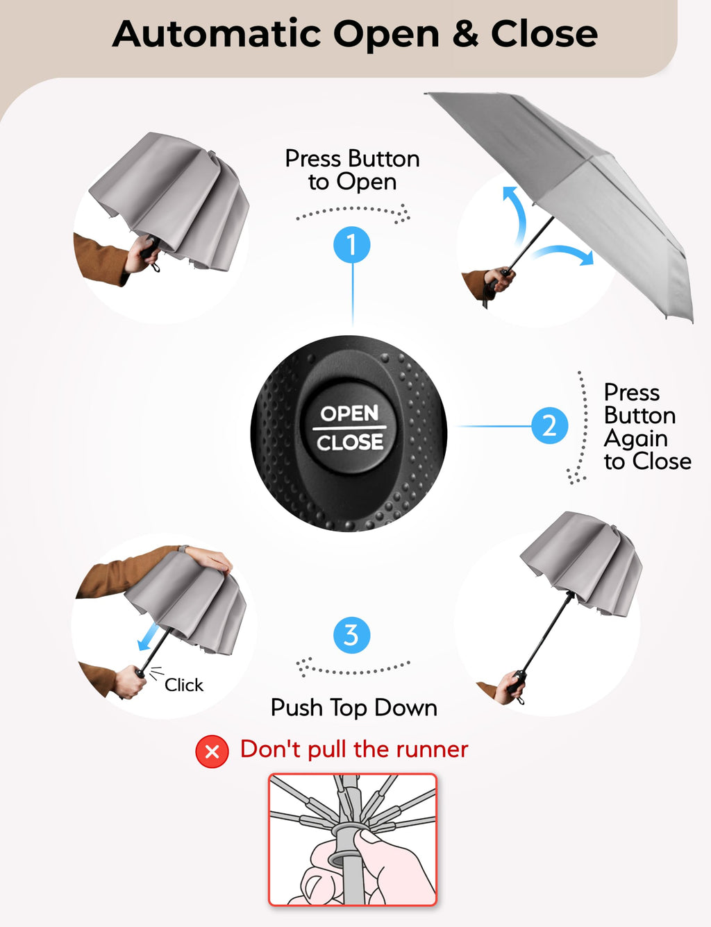 Windproof Compact Travel Umbrella