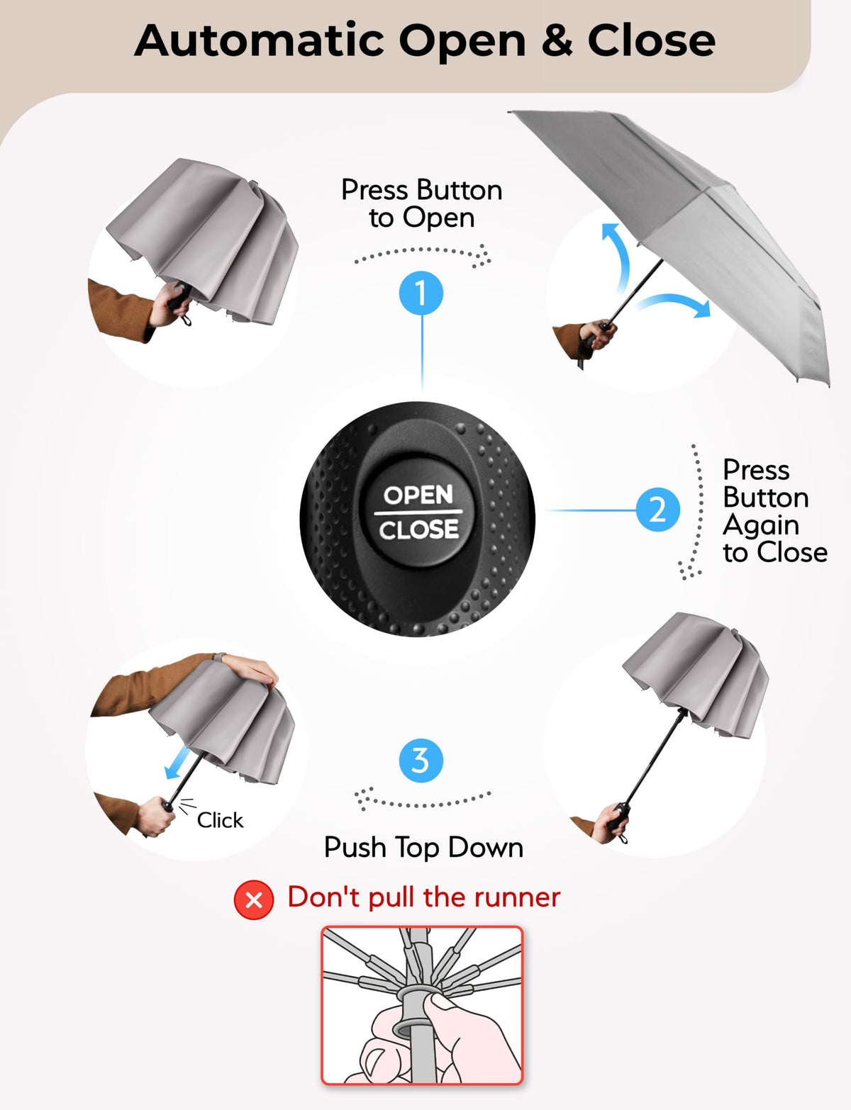 Windproof Compact Travel Umbrella
