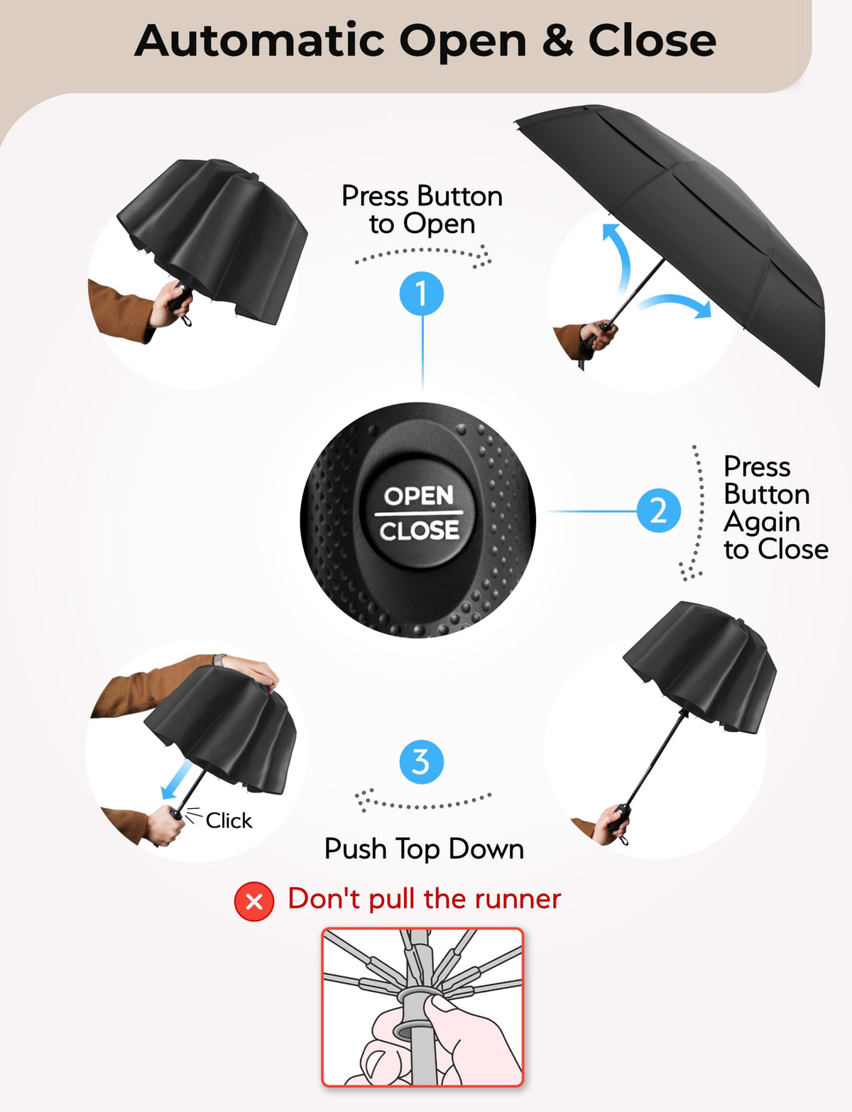 Windproof Compact Travel Umbrella
