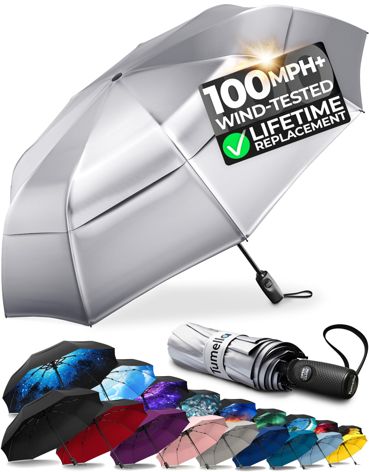 Windproof Compact Travel Umbrella