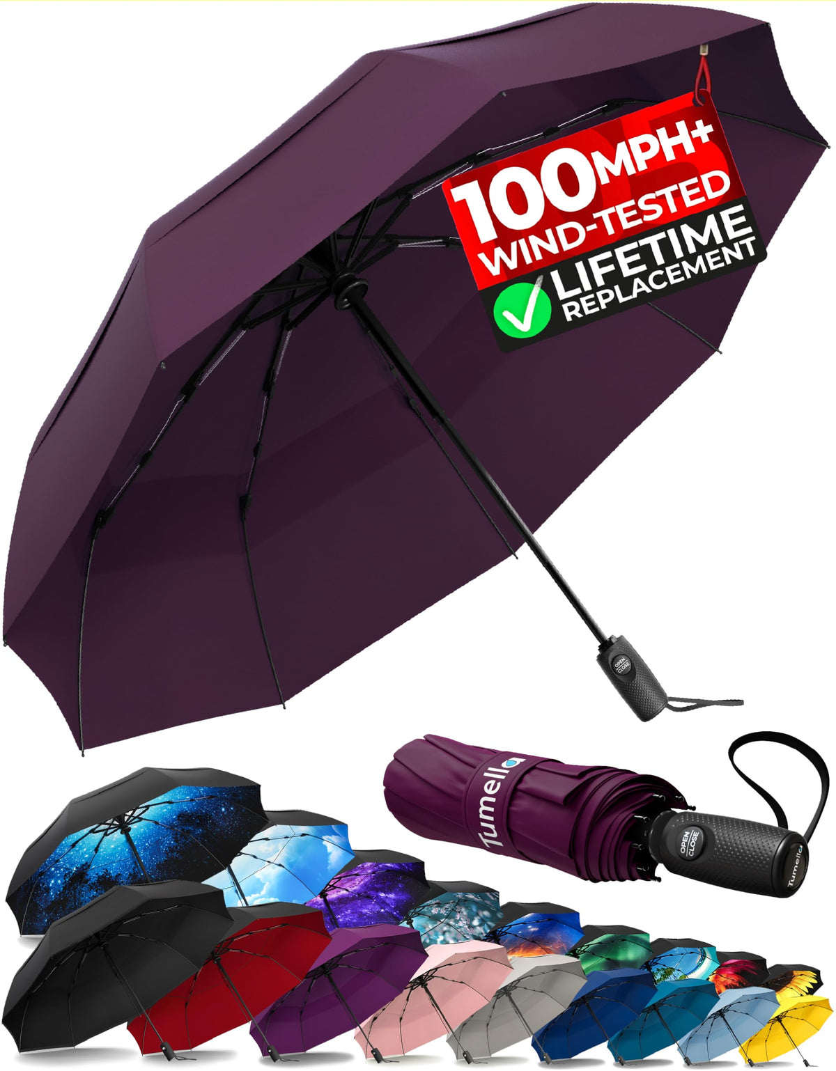 Windproof Compact Travel Umbrella