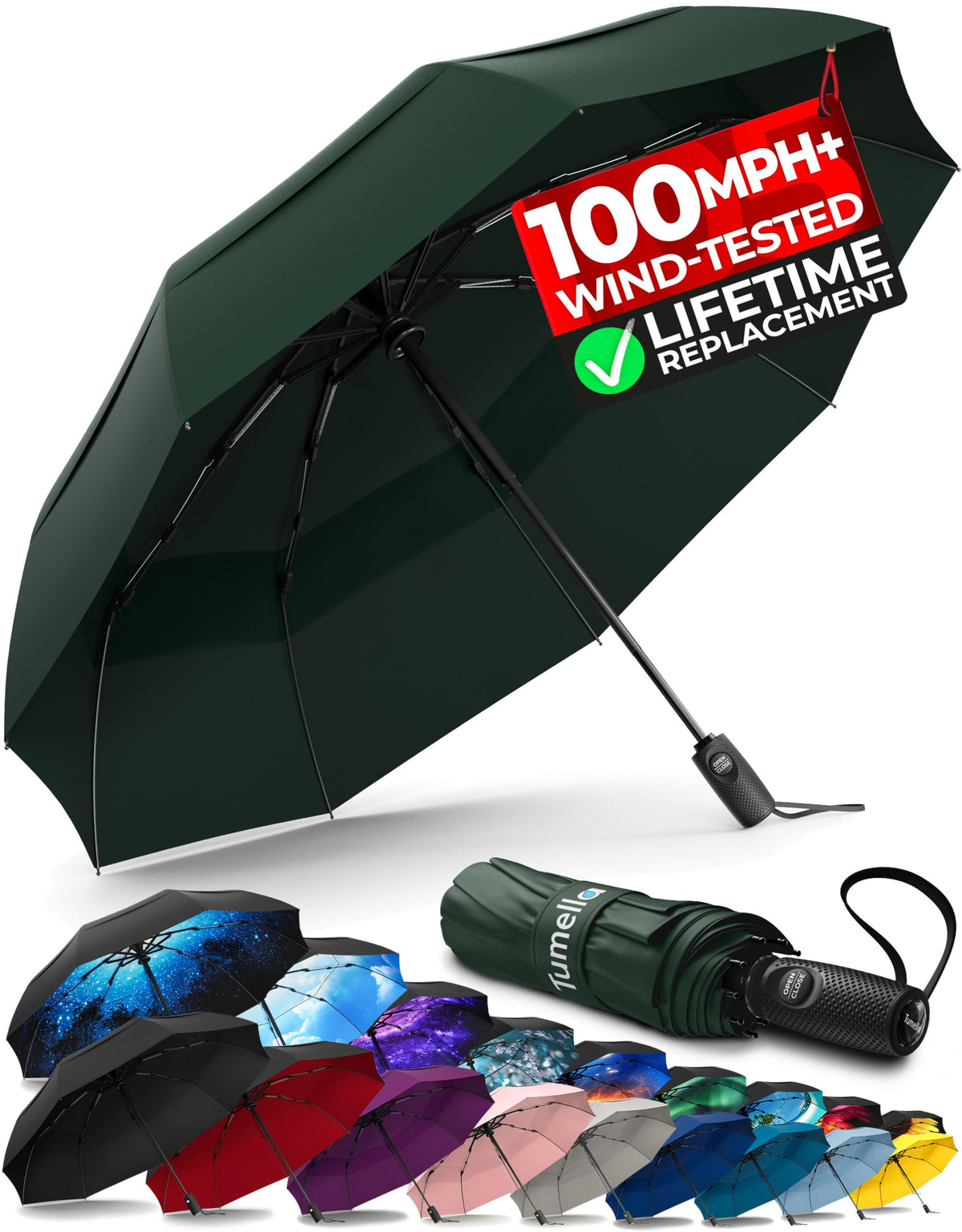 Windproof Compact Travel Umbrella