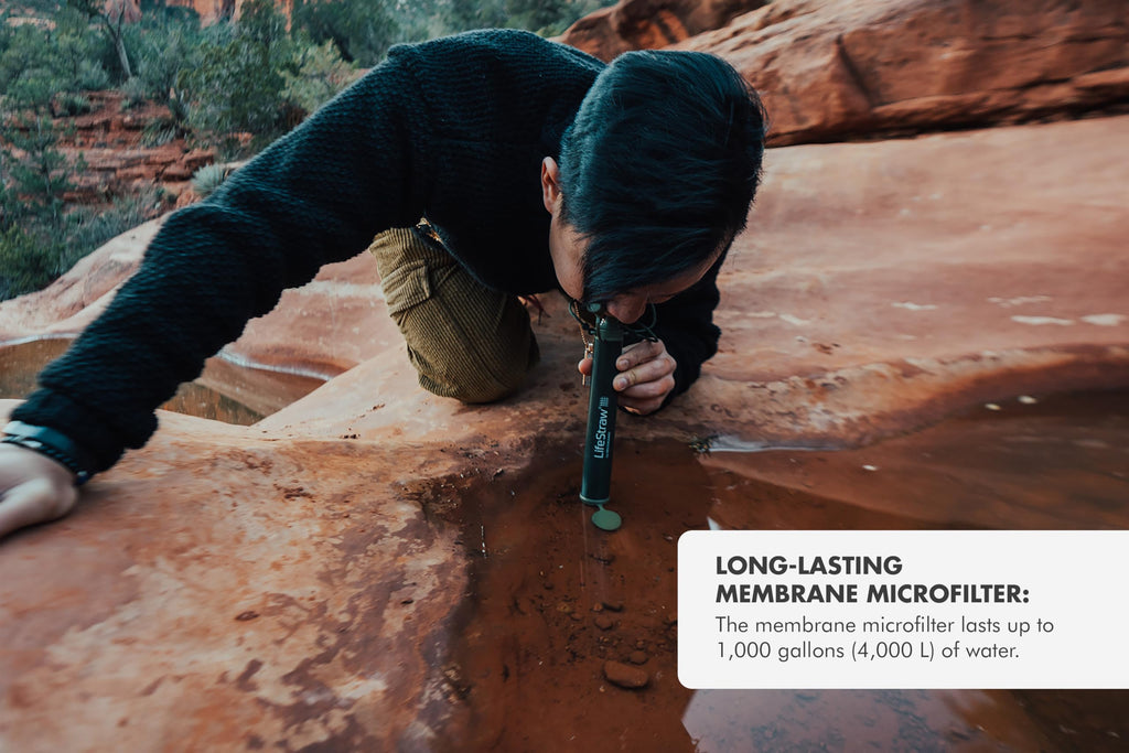 LifeStraw Personal Water Filter for Hiking, Travel and Emergency, Blue, 1PK
