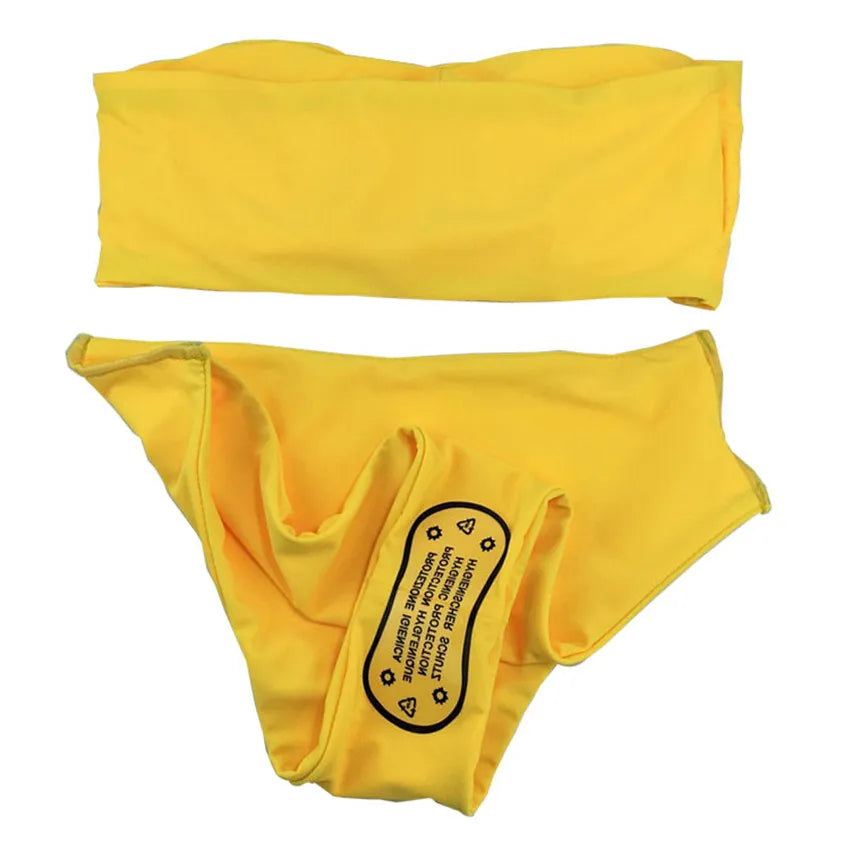 Contrast Color Push-Up Brazilian Bikini Set