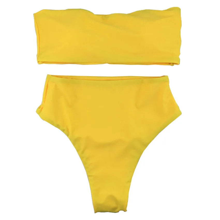 Contrast Color Push-Up Brazilian Bikini Set