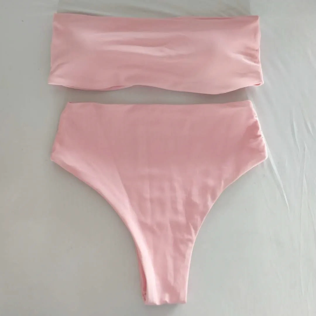 Contrast Color Push-Up Brazilian Bikini Set
