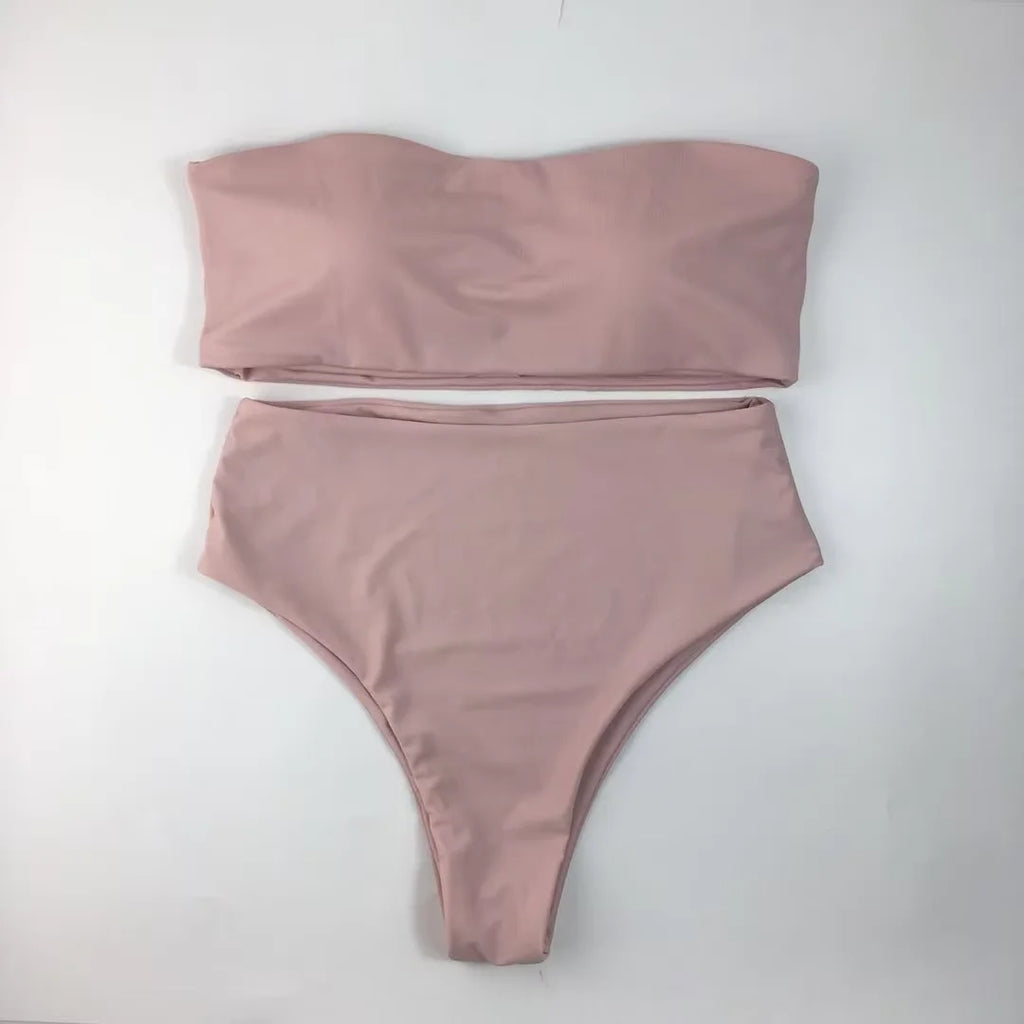 Contrast Color Push-Up Brazilian Bikini Set