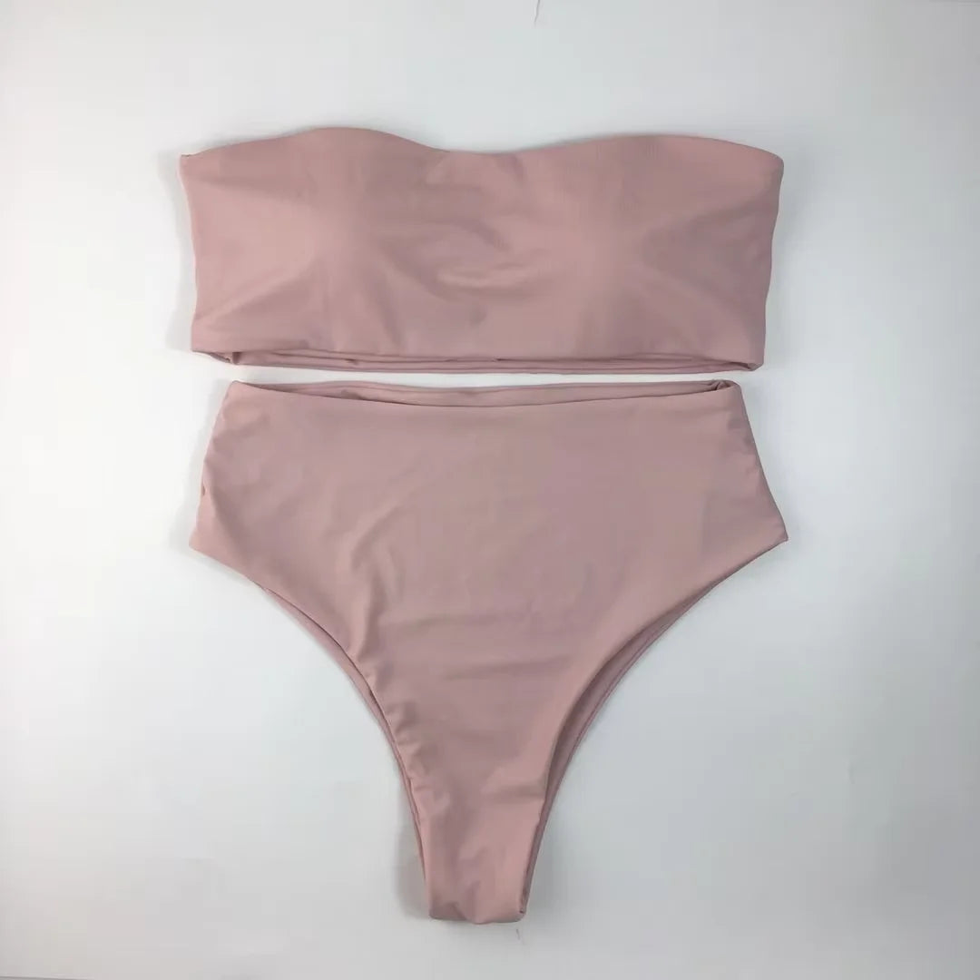 Contrast Color Push-Up Brazilian Bikini Set