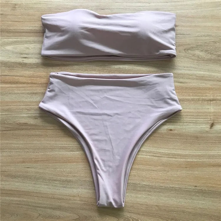 Contrast Color Push-Up Brazilian Bikini Set