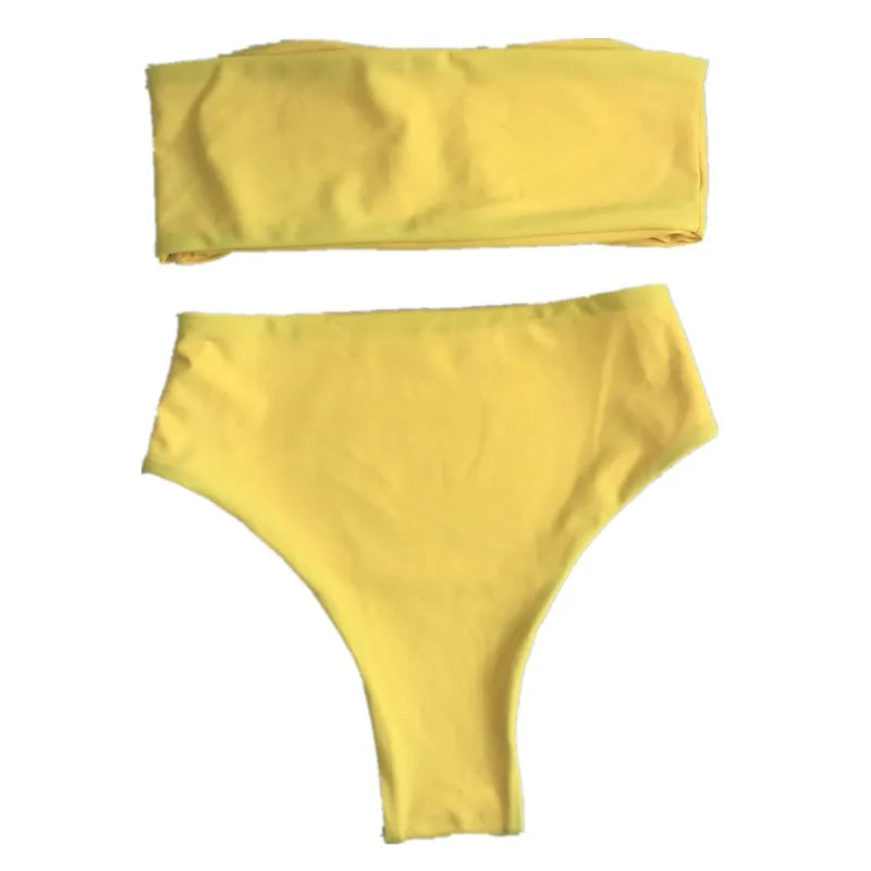 Contrast Color Push-Up Brazilian Bikini Set
