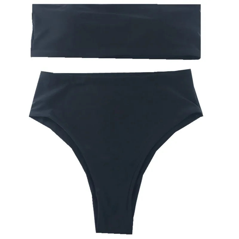Contrast Color Push-Up Brazilian Bikini Set