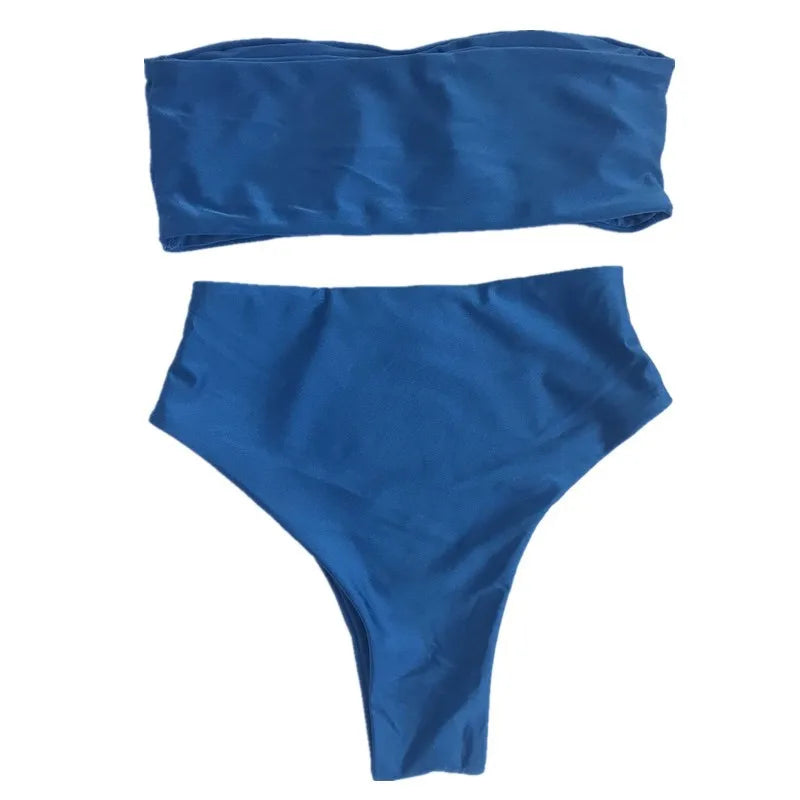 Contrast Color Push-Up Brazilian Bikini Set