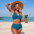 Women's Two-Piece Backless Camisole Bikini Set with High-Waisted Bottoms