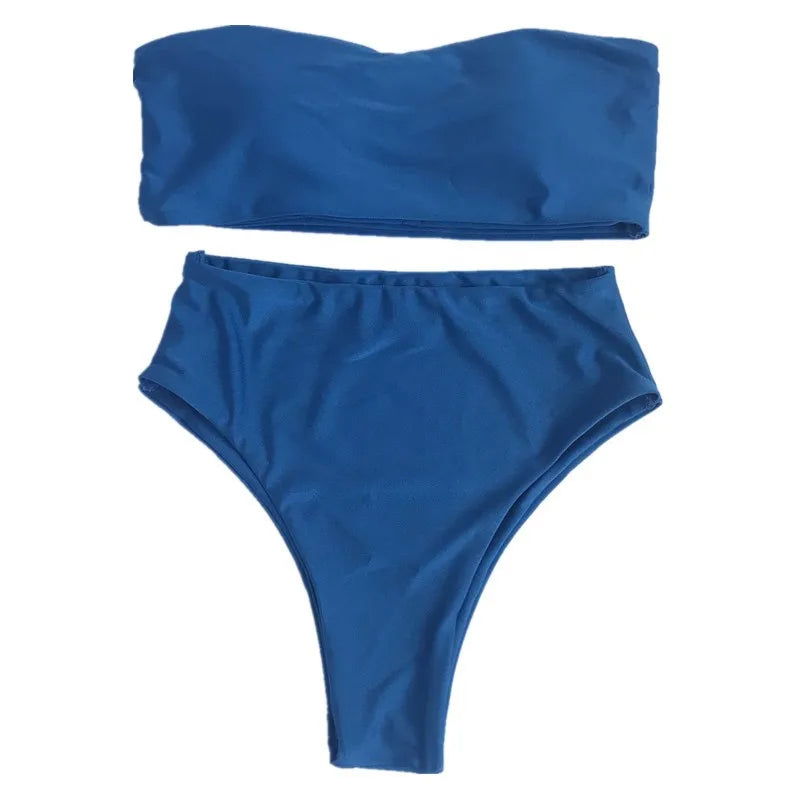 Contrast Color Push-Up Brazilian Bikini Set