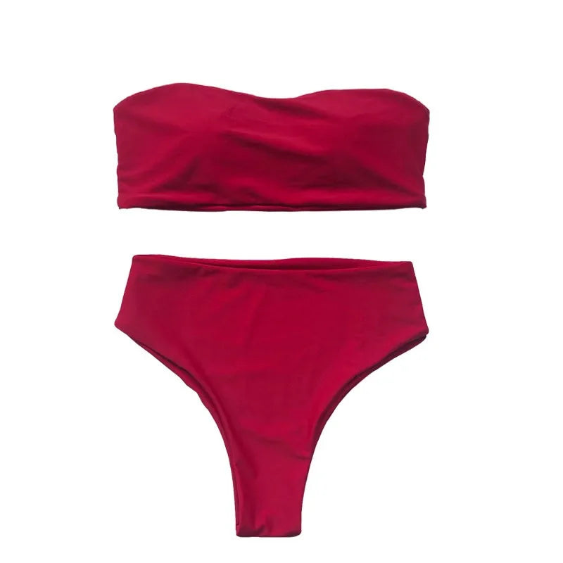 Contrast Color Push-Up Brazilian Bikini Set