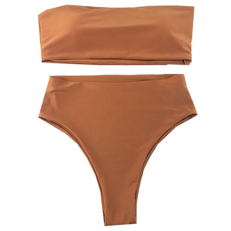 Contrast Color Push-Up Brazilian Bikini Set