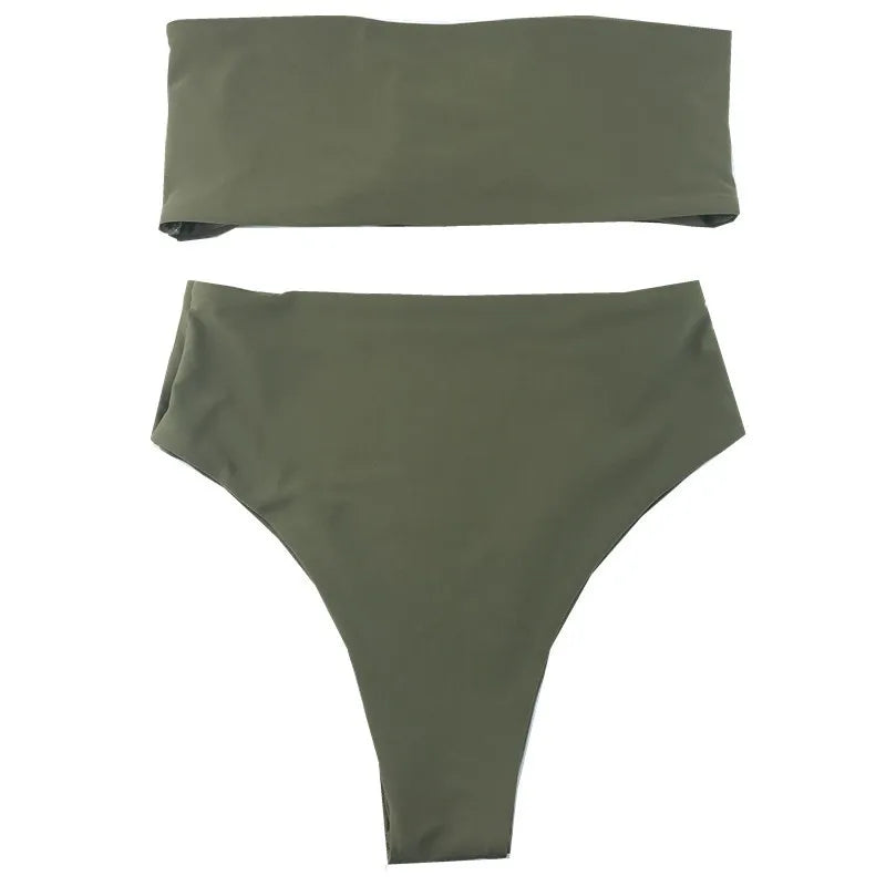 Contrast Color Push-Up Brazilian Bikini Set